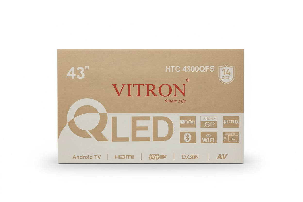 Vitron 4300QFS 43 Smart Android QLED Frameless Full HD TV with Bluetooth Wi-Fi  Inbuilt Decoder